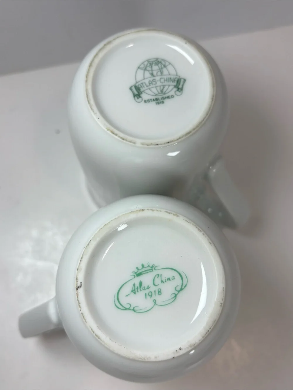 Antique 1913 Atlas China Grimwades Tea Set 4pc Art Nouveau Lady Tree Teacup HTF